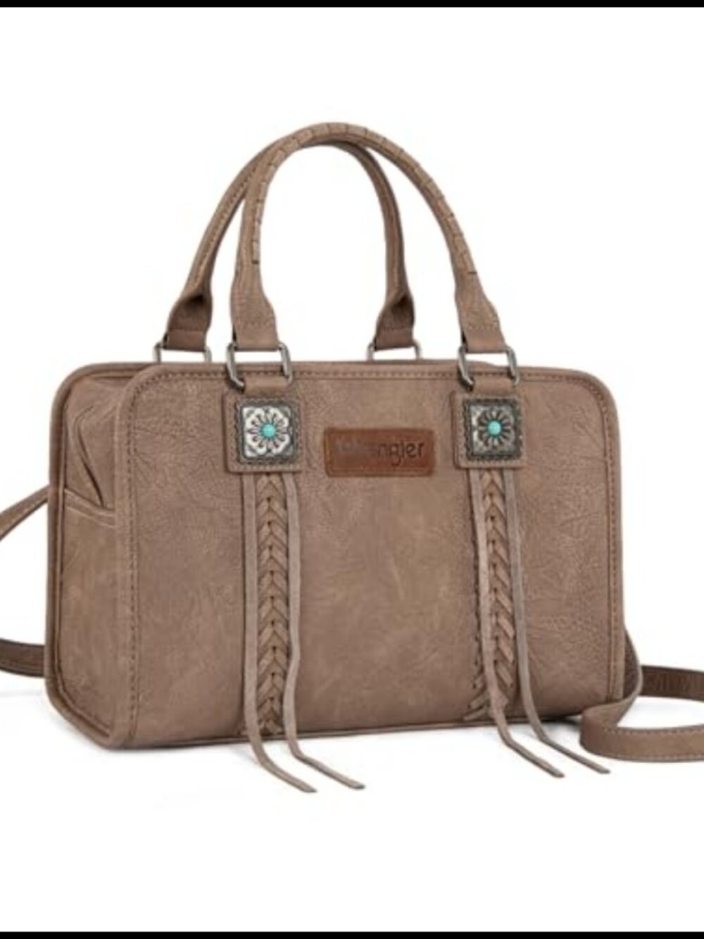 Western Tote Bag Crossbody Purse with Fringe Whipstitch Top Handle Handbag